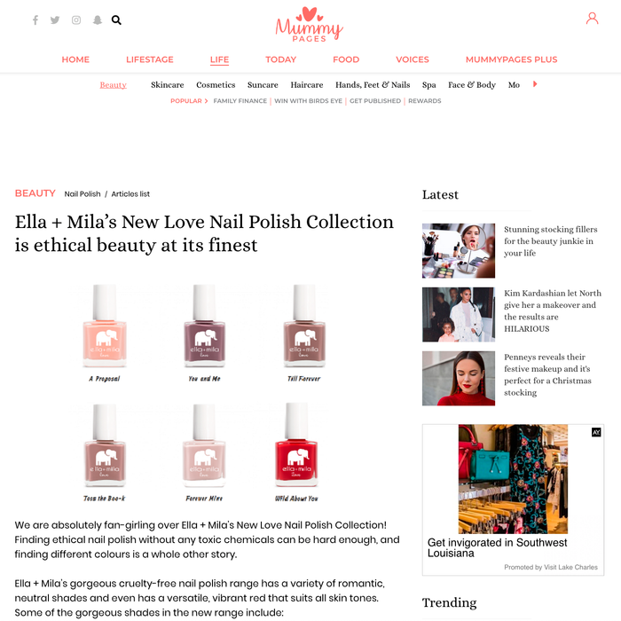 Ella+Mila’s New Love Nail Polish Collection is ethical beauty at its finest