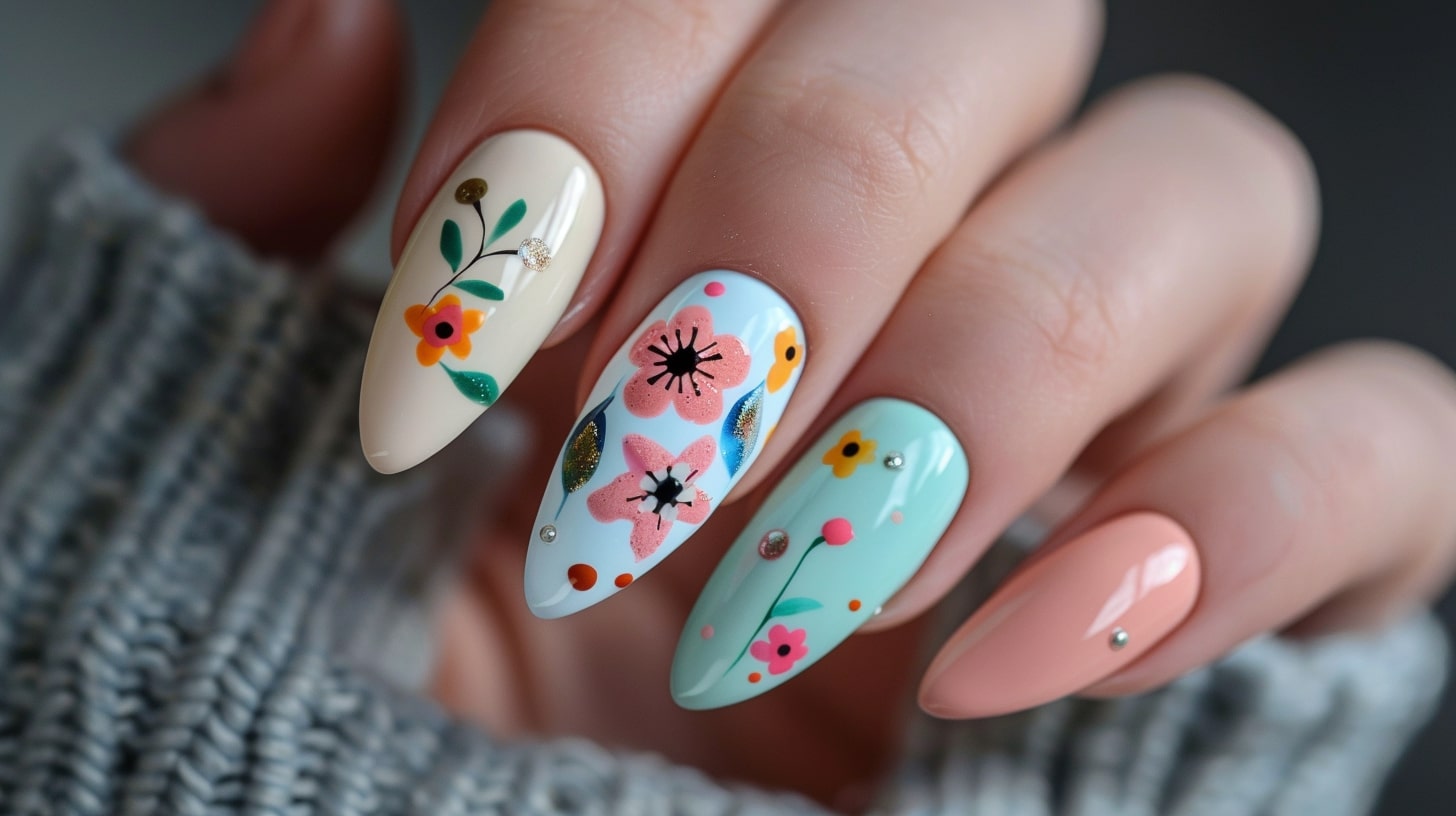 Fresh Green Flutter Bell Nails 2025