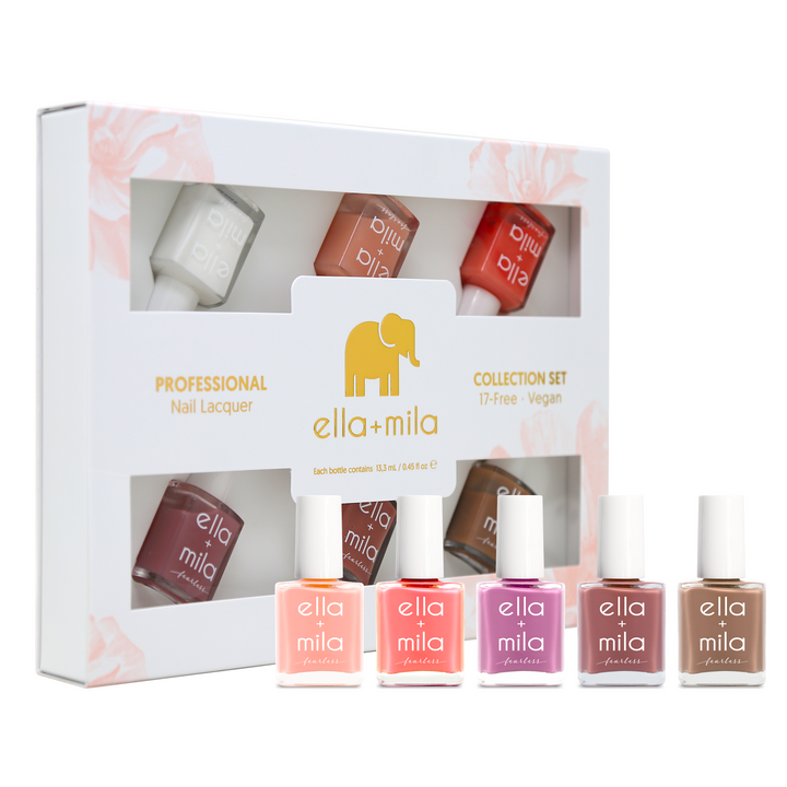 Fearless Collection 6-pack milky nail polish set in its gift box – ella+mila