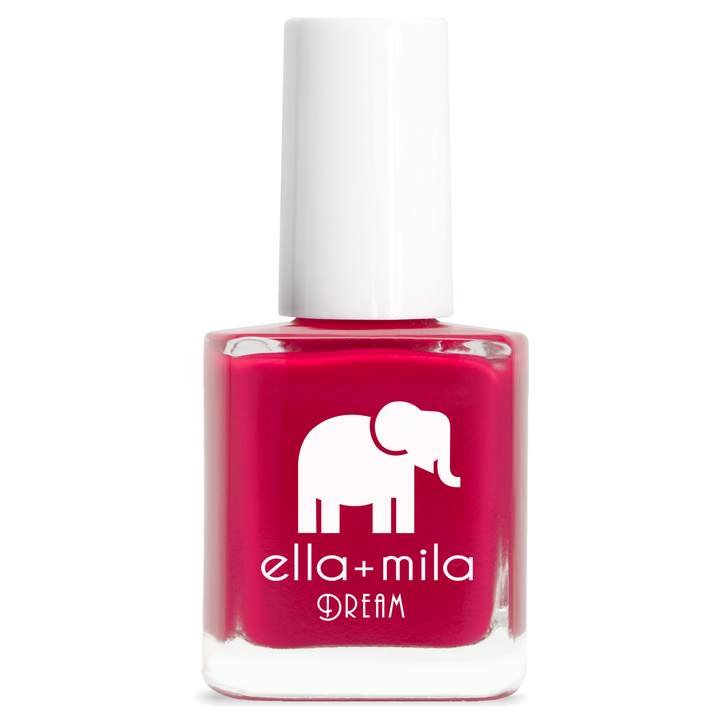 Bad Obsession crimson raspberry red nail polish bottle – ella+mila