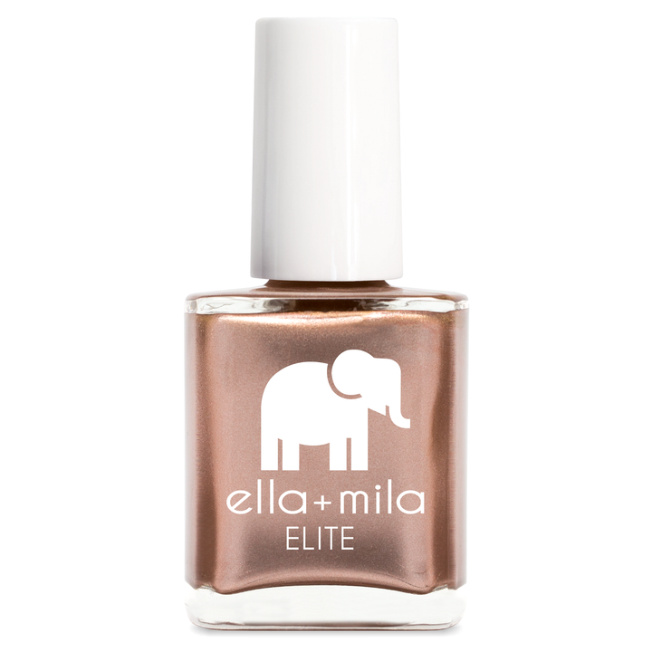 Champagne Pop metallic rose gold nail polish bottle – ella+mila Elite