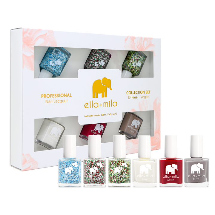 Confetti Collection 6-pack glitter nail polish set in its gift box – ella+mila