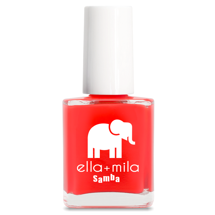 Coral Crush orange coral pink nail polish bottle – ella+mila