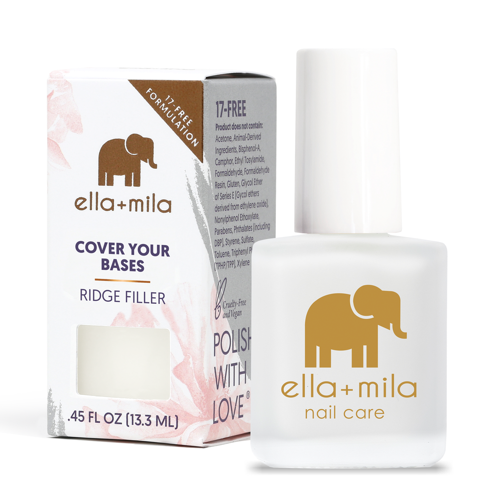 Cover Your Bases ridge-filler base coat with its retail box, 0.45 fl oz