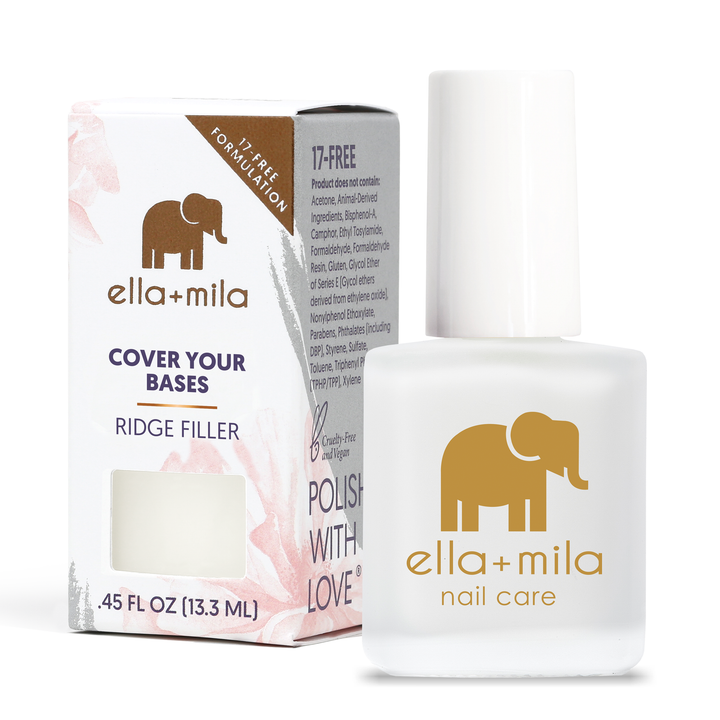 Cover Your Bases ridge-filler base coat with its retail box, 0.45 fl oz