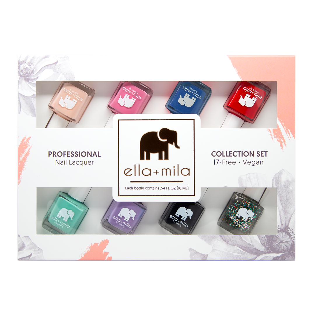 Mommy Collection Set A 8-pack nail polish gift box, front view