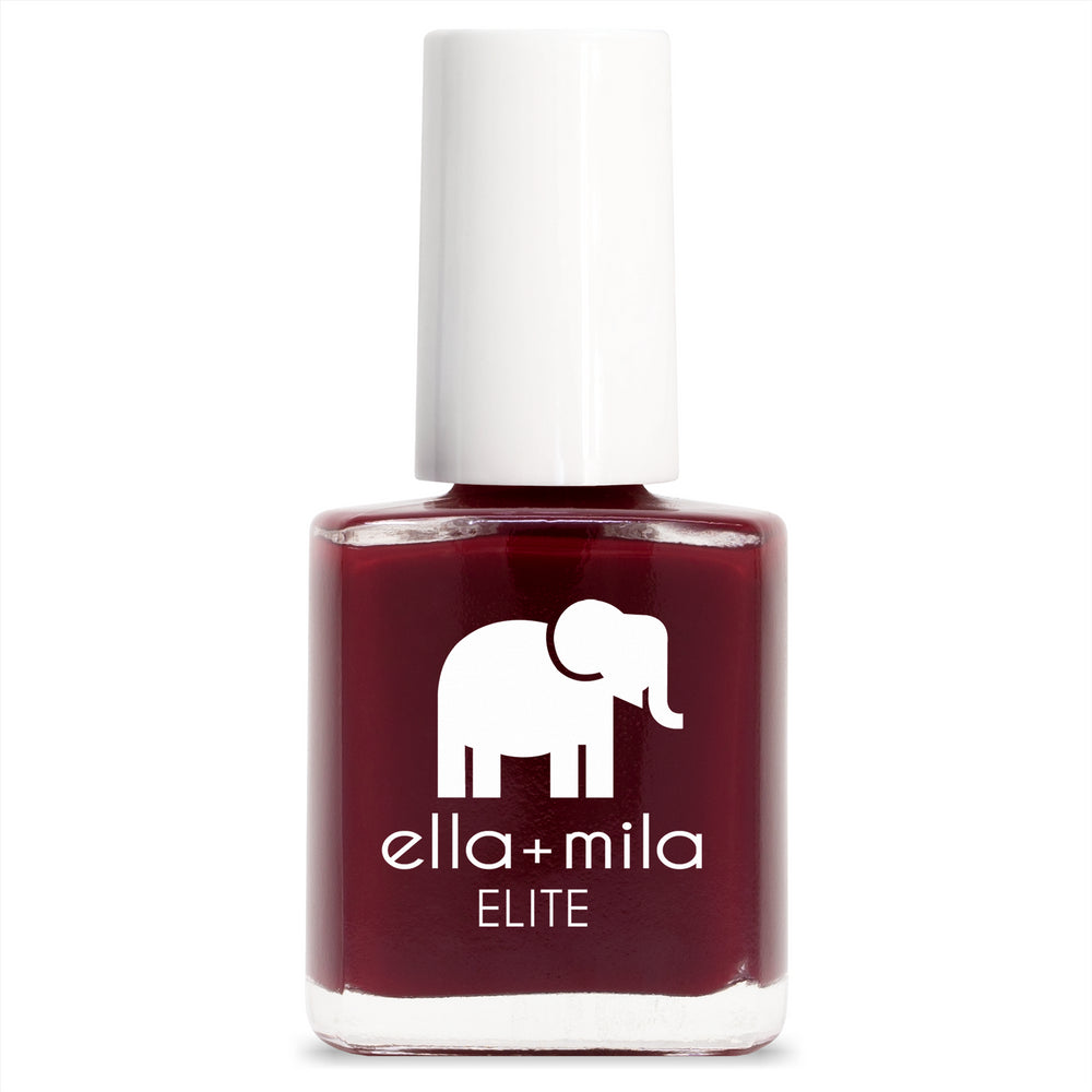 Deep red shimmer nail polish - Dorothy’s Stilettos - ella+mila