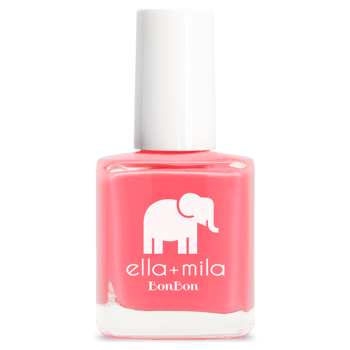 Sweet Tooth peach pink nail polish bottle – ella+mila