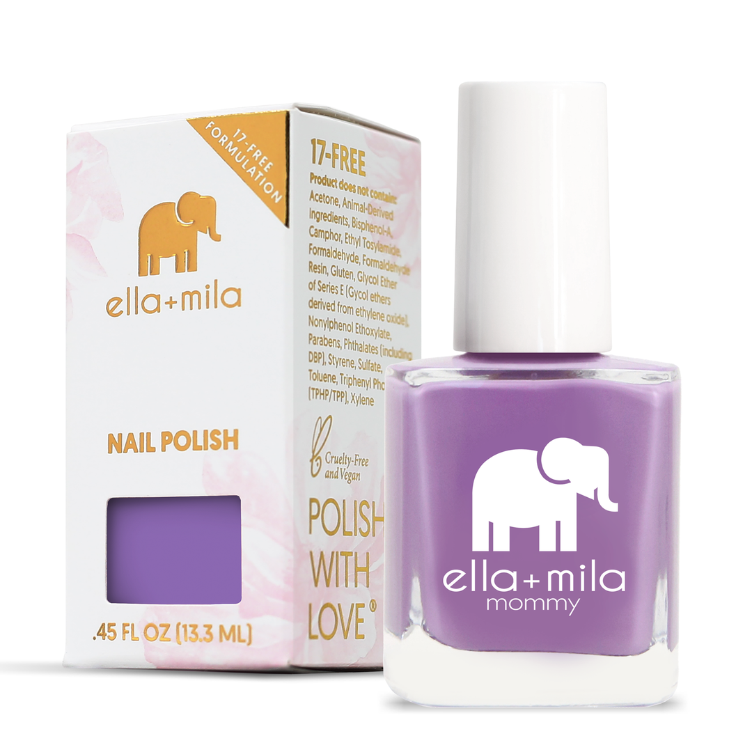 Lavender Fields nail polish with its retail box, 0.45 fl oz