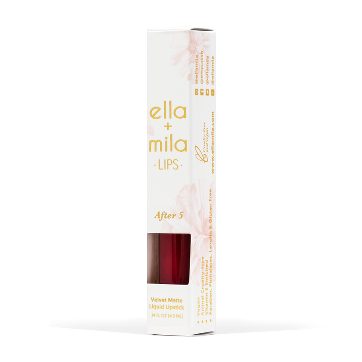 After 5 liquid lipstick with its retail box