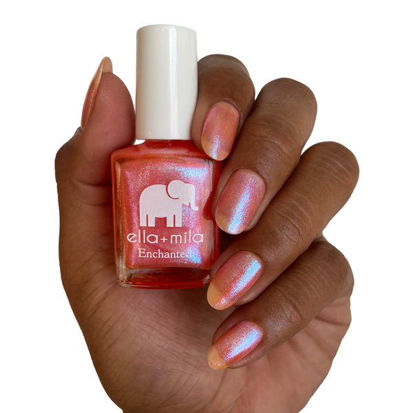 Aurora Lights | Holographic Coral Shimmer Nail Polish | ella+mila