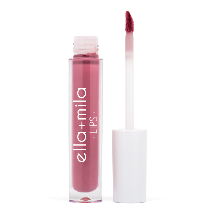 Blush rosy mauve liquid lipstick tube with applicator wand – ella+mila Lips