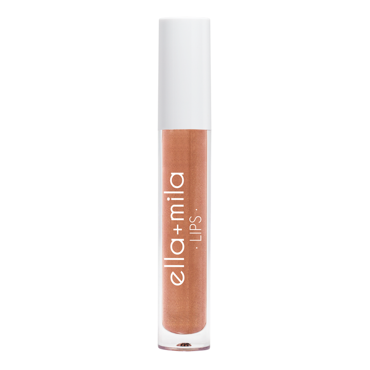 Bronze Babe golden bronze shimmer lip gloss tube – ella+mila Lips
