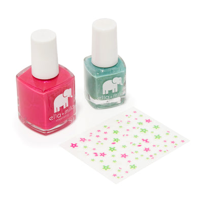 Cosmo Pink + Glitter me Green