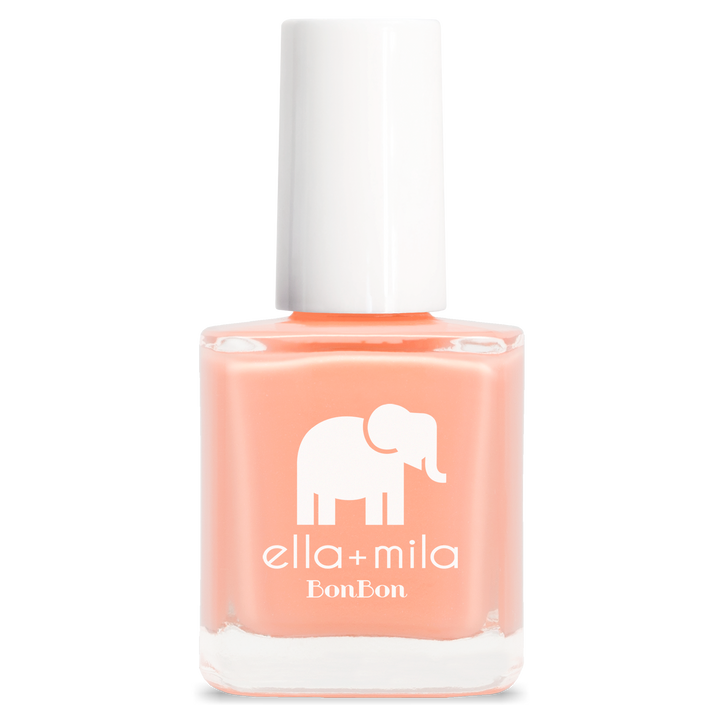 French Kiss peach pink coral nail polish bottle – ella+mila