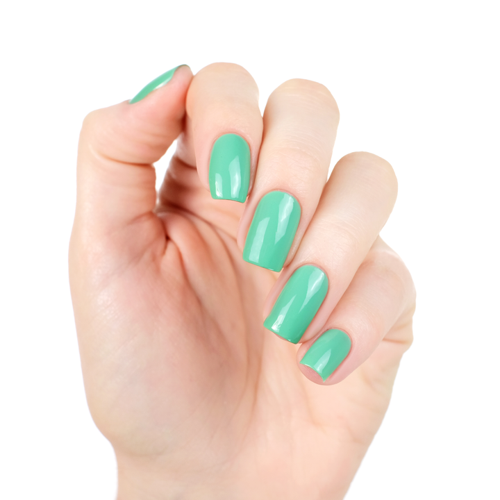 I Mint It mint green nail polish manicure on a light skin tone