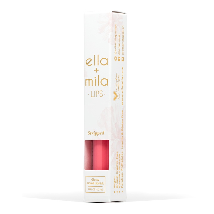 Glossy Stripped lip gloss with its retail box