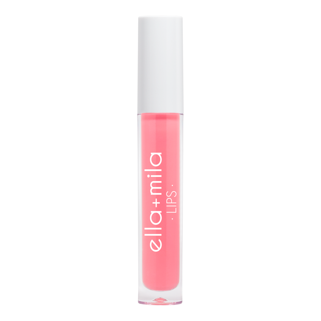 Glossy Stripped coral pink lip gloss tube – ella+mila Lips