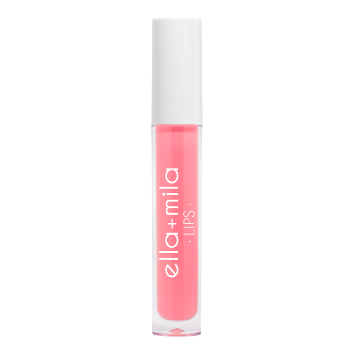 Glossy Stripped coral pink lip gloss tube – ella+mila Lips