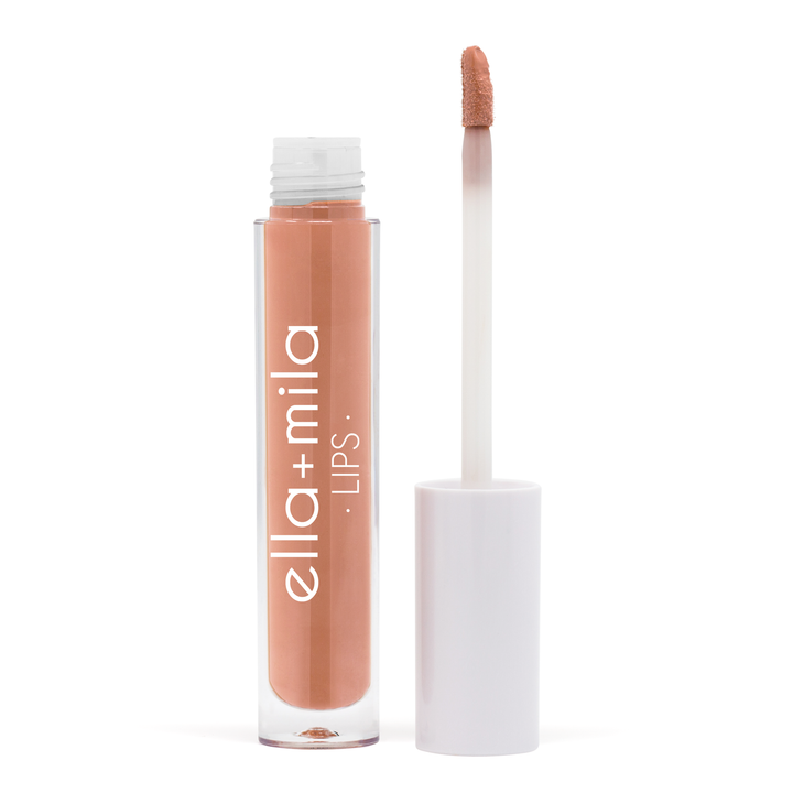 Twisted peachy nude liquid lipstick tube with applicator wand – ella+mila Lips