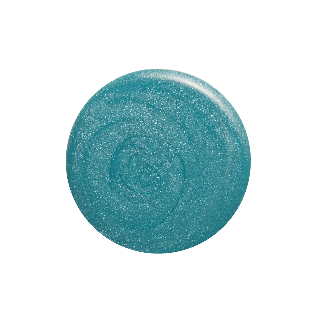 Under the Sea shimmery dark turquoise nail polish color swatch