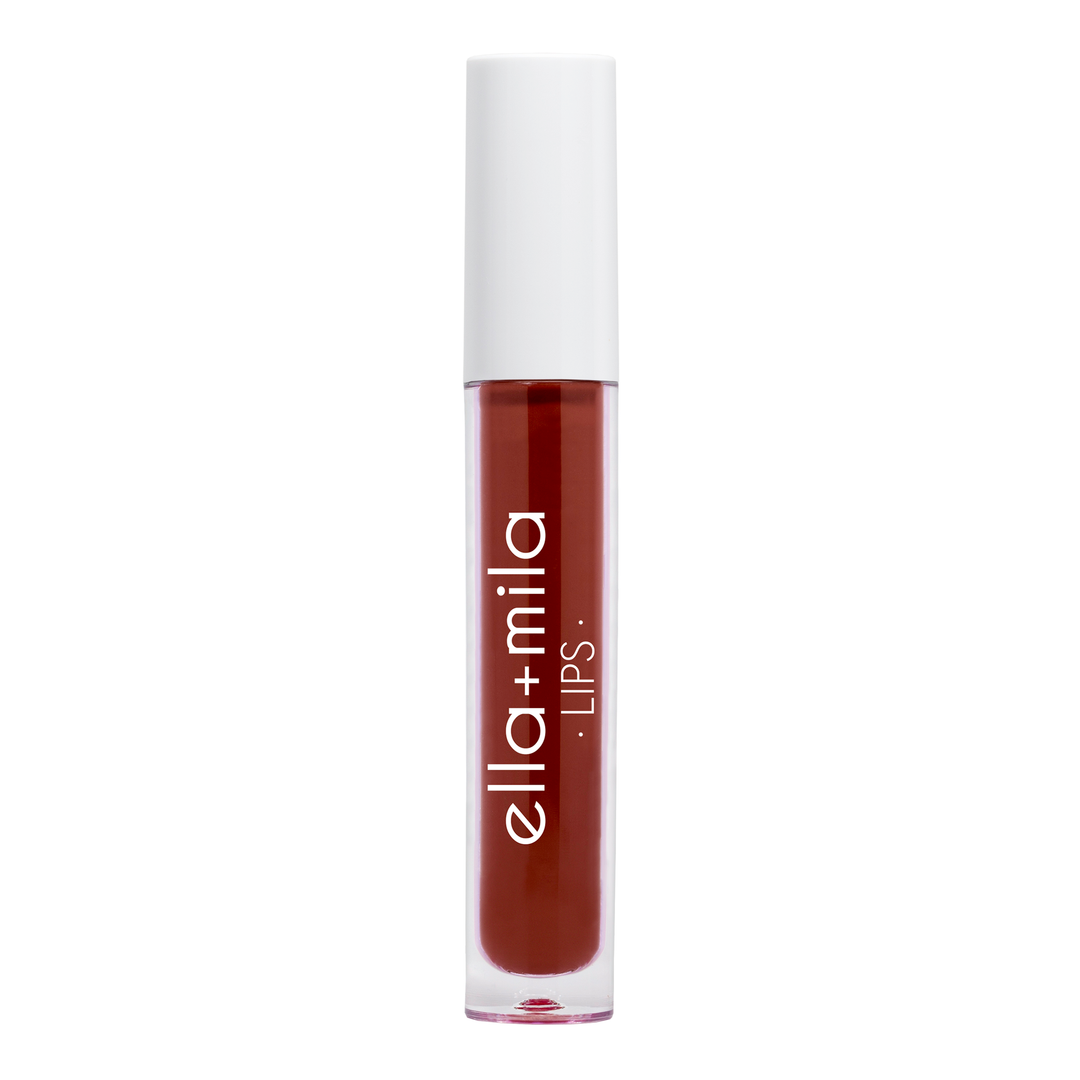 Vampy deep red liquid lipstick tube – ella+mila Lips